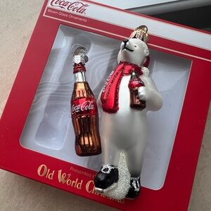 Coca-Cola Red and White Polar Bear Ornament